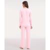 GYS Women’s Long Sleeve Pajama Sets Soft Breathable Fabric Nursing-Friendly Buttons Cool-Touch Bamboo Viscose​(Pink)