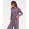 GYS Women’s Long Sleeve Pajama Sets Soft Breathable Fabric Nursing-Friendly Buttons Cool-Touch Bamboo Viscose​(Purplish Grey)