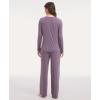 GYS Women’s Long Sleeve Pajama Sets Soft Breathable Fabric Nursing-Friendly Buttons Cool-Touch Bamboo Viscose​(Purplish Grey)