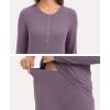 GYS Women’s Long Sleeve Pajama Sets Soft Breathable Fabric Nursing-Friendly Buttons Cool-Touch Bamboo Viscose​(Purplish Grey)
