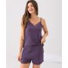 GYS Women’s Pajama Sets Bamboo Viscose Camisole Tops and Shorts Soft 2 Piece Sleepwear(Air Purple)