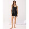 GYS Women’s Pajama Sets Bamboo Viscose Camisole Tops and Shorts Soft 2 Piece Sleepwear(Black)