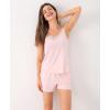 GYS Women’s Pajama Sets Bamboo Viscose Camisole Tops and Shorts Soft 2 Piece Sleepwear(Pink)