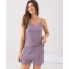 GYS Women’s Pajama Sets Bamboo Viscose Camisole Tops and Shorts Soft 2 Piece Sleepwear(Violet)