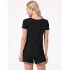 GYS Women’s Pajama Sets Bamboo-derived Viscose Short Sleeve 2-Piece Soft Summer Sleep Set(Black)