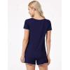 GYS Women’s Pajama Sets Bamboo-derived Viscose Short Sleeve 2-Piece Soft Summer Sleep Set(Navy)