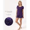 GYS Women’s Pajama Sets Bamboo-derived Viscose Short Sleeve 2-Piece Soft Summer Sleep Set(Purple)