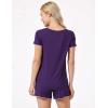 GYS Women’s Pajama Sets Bamboo-derived Viscose Short Sleeve 2-Piece Soft Summer Sleep Set(Purple)
