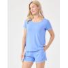 GYS Women’s Pajama Sets Bamboo-derived Viscose Short Sleeve 2-Piece Soft Summer Sleep Set(Sky Blue)