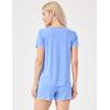 GYS Women’s Pajama Sets Bamboo-derived Viscose Short Sleeve 2-Piece Soft Summer Sleep Set(Sky Blue)