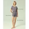 GYS Womens Pajama Sets, Short Sleeve Soft Sleepwear Tops and Shorts Pjs, Bamboo Viscose Loungewear(Dark Grey)