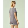 GYS Womens Pajama Sets, Short Sleeve Soft Sleepwear Tops and Shorts Pjs, Bamboo Viscose Loungewear(Dark Grey)