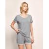 GYS Womens Pajama Sets, Short Sleeve Soft Sleepwear Tops and Shorts Pjs, Bamboo Viscose Loungewear(Heather Grey)
