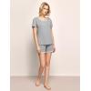 GYS Womens Pajama Sets, Short Sleeve Soft Sleepwear Tops and Shorts Pjs, Bamboo Viscose Loungewear(Heather Grey)