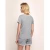 GYS Womens Pajama Sets, Short Sleeve Soft Sleepwear Tops and Shorts Pjs, Bamboo Viscose Loungewear(Heather Grey)