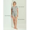 GYS Womens Pajama Sets, Short Sleeve Soft Sleepwear Tops and Shorts Pjs, Bamboo Viscose Loungewear(Light Grey)