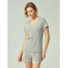 GYS Womens Pajama Sets, Short Sleeve Soft Sleepwear Tops and Shorts Pjs, Bamboo Viscose Loungewear(Light Grey)