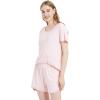 GYS Womens Pajama Sets, Short Sleeve Soft Sleepwear Tops and Shorts Pjs, Bamboo Viscose Loungewear(Pink)
