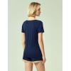 GYS Womens Pajama Sets, Short Sleeve Soft Sleepwear Tops and Shorts Pjs, Bamboo Viscose Loungewear(V-neck Navy Blue)