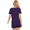 GYS Womens Pajama Sets, Short Sleeve Soft Sleepwear Tops and Shorts Pjs, Bamboo Viscose Loungewear(V-neck Purple)