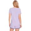 GYS Womens Pajama Sets, Short Sleeve Soft Sleepwear Tops and Shorts Pjs, Bamboo Viscose Loungewear(V-neck Taro)