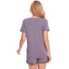 GYS Womens Pajama Sets, Short Sleeve Soft Sleepwear Tops and Shorts Pjs, Bamboo Viscose Loungewear(V-neck Violet)