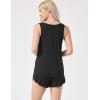 GYS Women’s Pajama Sets Tank Top and Shorts 2-Piece Sleeveless Sleep Set, Viscose from Bamboo(Black)
