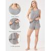 GYS Women’s Pajama Sets Tank Top and Shorts 2-Piece Sleeveless Sleep Set, Viscose from Bamboo(Heather Grey)