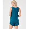 GYS Women’s Pajama Sets Tank Top and Shorts 2-Piece Sleeveless Sleep Set, Viscose from Bamboo(Teal Blue)