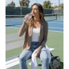 LazyCozy Women’s Lightweight Long Sleeve Draped Cardigan Slouchy Open Front Cover Up Stretch Jersey Sweater(Camel)
