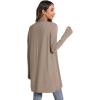 LazyCozy Women’s Lightweight Long Sleeve Draped Cardigan Slouchy Open Front Cover Up Stretch Jersey Sweater(Camel)