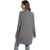LazyCozy Women’s Lightweight Long Sleeve Draped Cardigan Slouchy Open Front Cover Up Stretch Jersey Sweater(Dark Heather Grey)