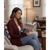 LazyCozy Women’s Lightweight Long Sleeve Draped Cardigan Slouchy Open Front Cover Up Stretch Jersey Sweater(Ficus Red)