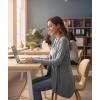 LazyCozy Women’s Lightweight Long Sleeve Draped Cardigan Slouchy Open Front Cover Up Stretch Jersey Sweater(Heather Grey)