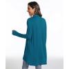 LazyCozy Women’s Lightweight Long Sleeve Draped Cardigan Slouchy Open Front Cover Up Stretch Jersey Sweater(Teal Blue)