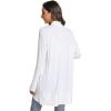 LazyCozy Women’s Lightweight Long Sleeve Draped Cardigan Slouchy Open Front Cover Up Stretch Jersey Sweater(White)