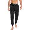 GYS Bamboo Viscose Men’s Pajama Bottoms Soft Solid Jogger Sleep Pants with Pockets and Drawstring(Black)