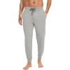 GYS Bamboo Viscose Men’s Pajama Bottoms Soft Solid Jogger Sleep Pants with Pockets and Drawstring(Light Heather Grey)