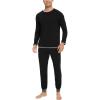 GYS Bamboo Viscose Men’s Pajama Sets Soft Long Sleeve Lounge Set with Pockets(Black)