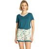 GYS Bamboo Viscose Pajamas for Women Set, Soft Short Sleeve Top and Shorts Sleepwear, Comfy Lightweight Lounge Pajama Set(Green Dots)