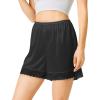 GYS Slip Shorts Culotte for Women Split Skirt Lace Pettipants Bloomer(Black)