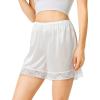 GYS Slip Shorts Culotte for Women Split Skirt Lace Pettipants Bloomer(White)