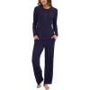 GYS Women’s Long Sleeve Pajama Sets Soft Breathable Fabric Nursing-Friendly Buttons Cool-Touch Bamboo Viscose​(Navy)