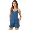 GYS Women’s Pajama Sets Bamboo Viscose Camisole Tops and Shorts Soft 2 Piece Sleepwear(Prussian Blue)