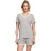 GYS Womens Pajama Sets, Short Sleeve Soft Sleepwear Tops and Shorts Pjs, Bamboo Viscose Loungewear(V-neck Light Grey)