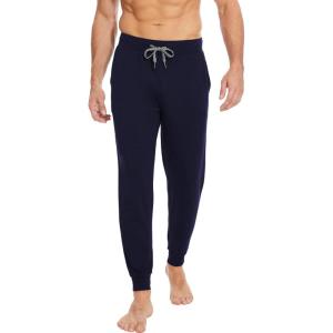 GYS Bamboo Viscose Men’s Pajama Bottoms Soft Solid Jogger Sleep Pants with Pockets and Drawstring(Navy)
