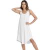 GYS Bamboo Viscose Sleeveless Nightgowns for Women Soft Full Slip Lounge Dress(White)