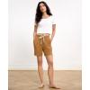 GYS Pajama Shorts for Women Bamboo Viscose Soft Comfy Lounge Pj Bottoms with Pockets(Brown)