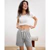 GYS Pajama Shorts for Women Bamboo Viscose Soft Comfy Lounge Pj Bottoms with Pockets(Light Heather Grey)