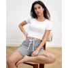 GYS Pajama Shorts for Women Bamboo Viscose Soft Comfy Lounge Pj Bottoms with Pockets(Light Heather Grey)
